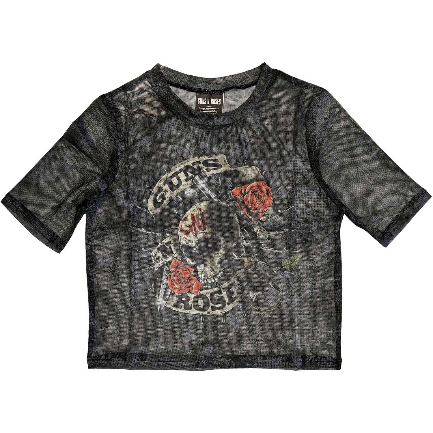 Guns N Roses Firepower Ladies Mesh Crop Top Junior Top
