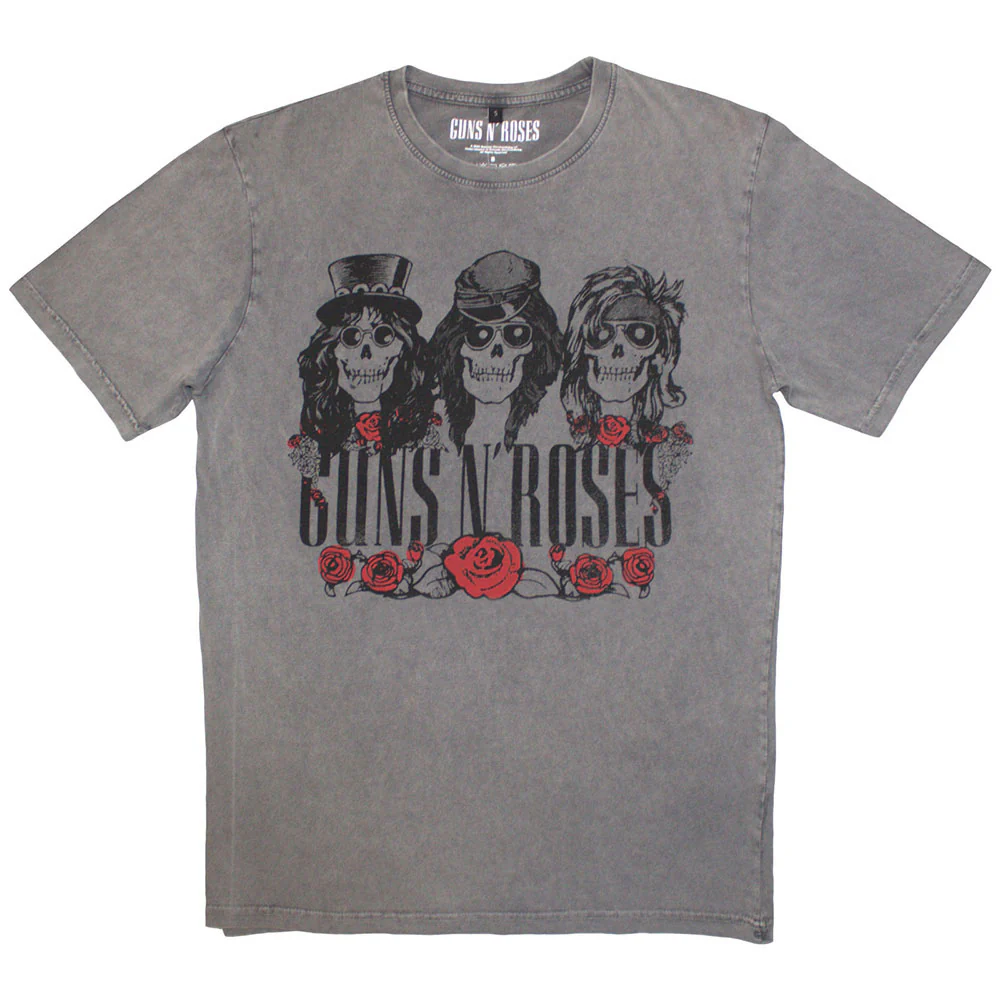 Guns N Roses Hell Group Stone Wash T-shirt