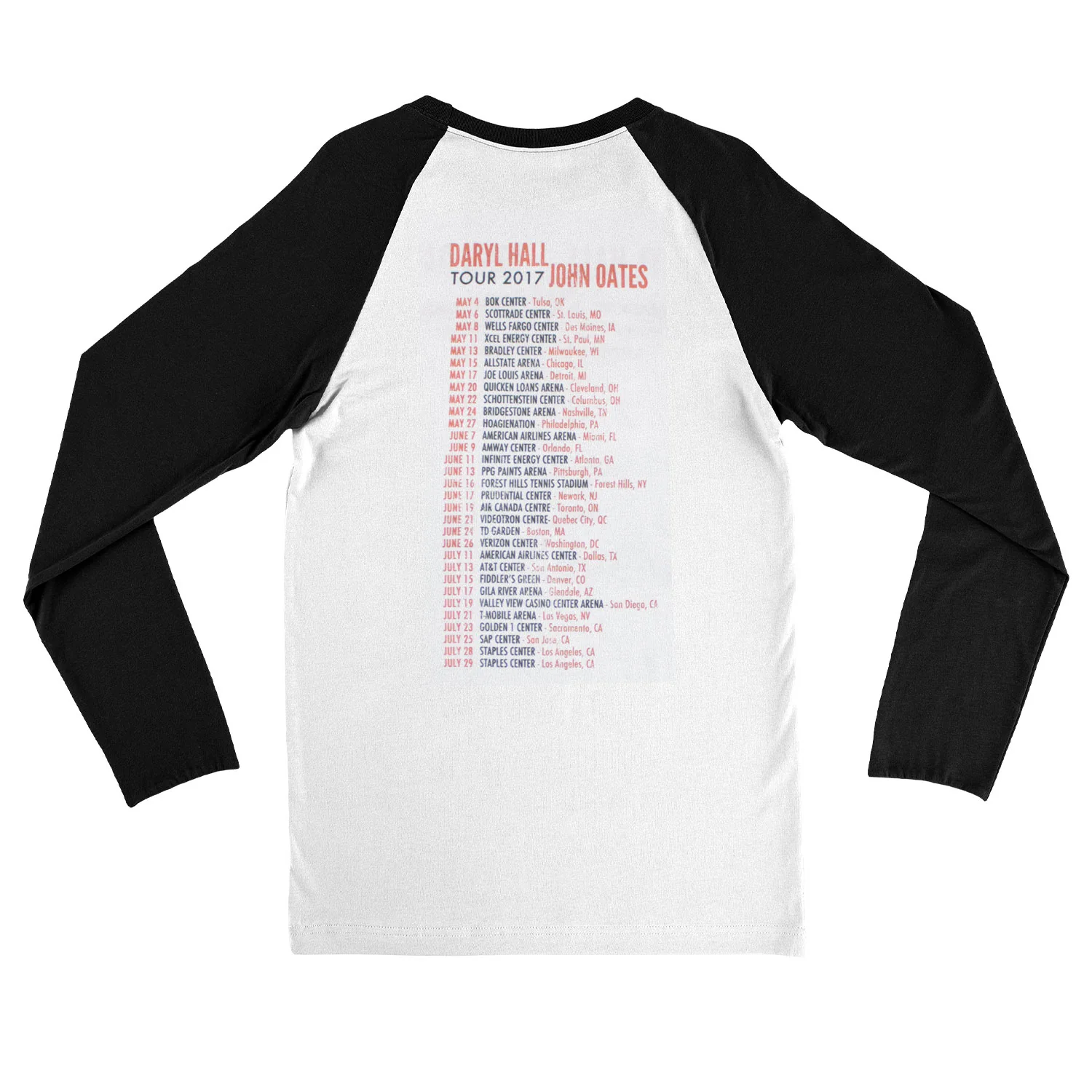 Hall & Oates Tour 2017 Baseball Jersey - Image 2