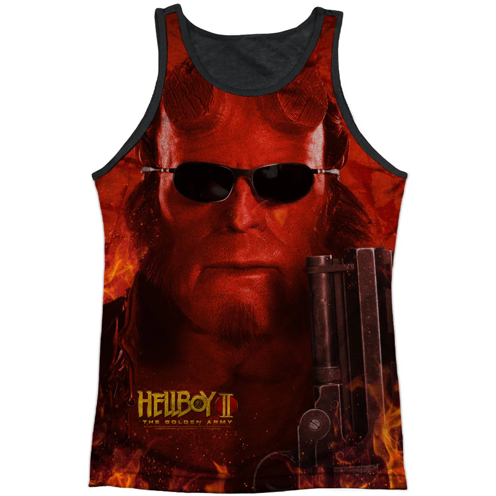 Hellboy Big Red Black Back Mens Tank
