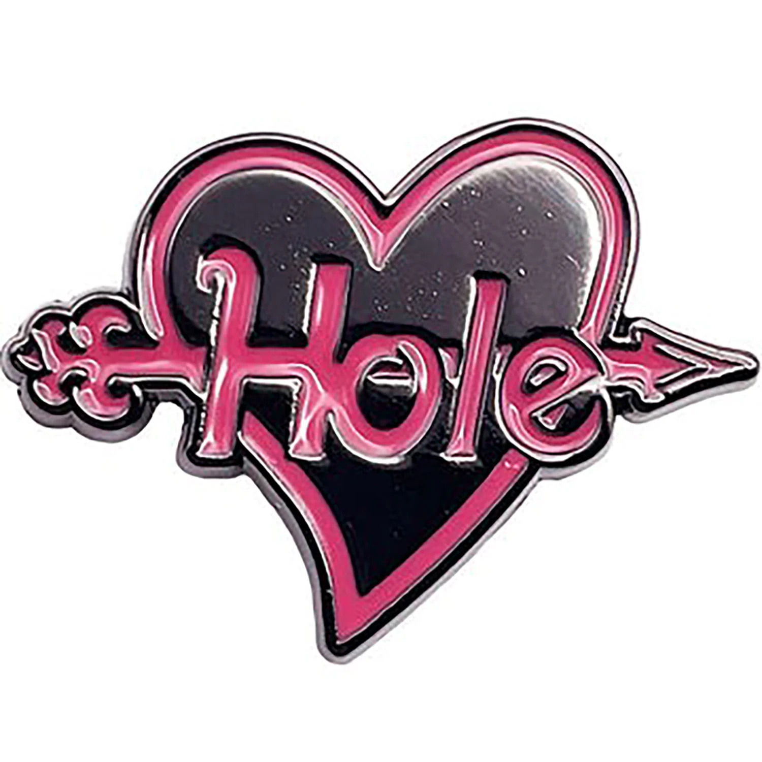 Hole Heart Logo Pewter Pin Badge - Image 2