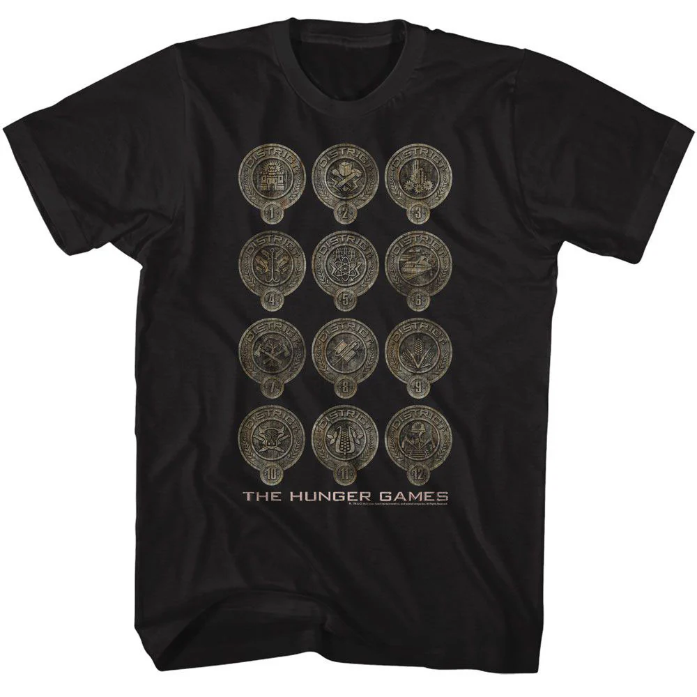 Hunger Games Hunger Games District Badges T-shirt