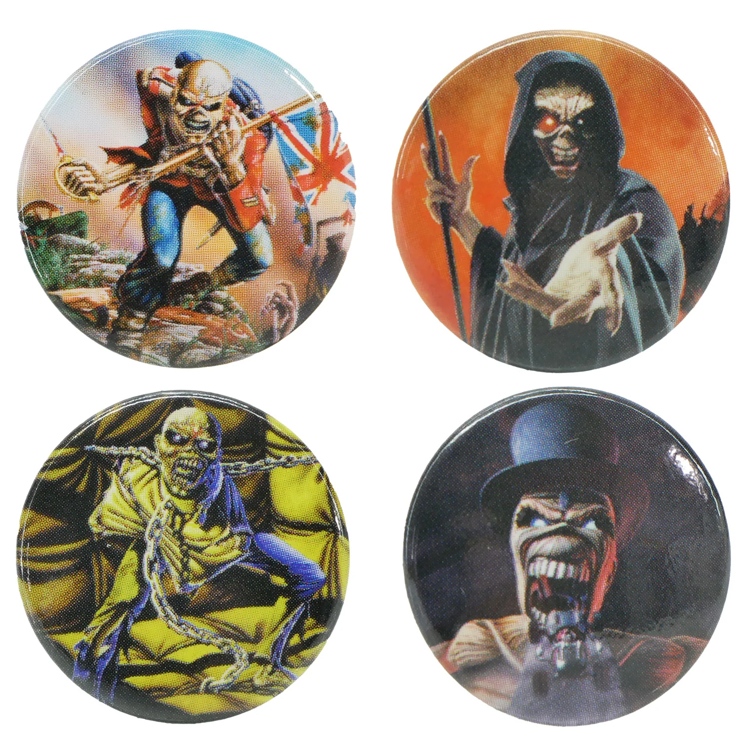 Iron Maiden 4 Piece Button Pack Collector Items