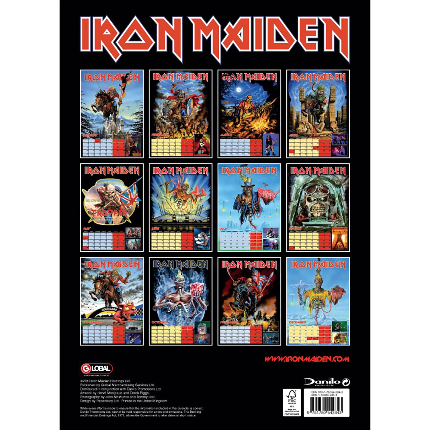 Iron Maiden Official Calendar 2014 Calendar - Image 2