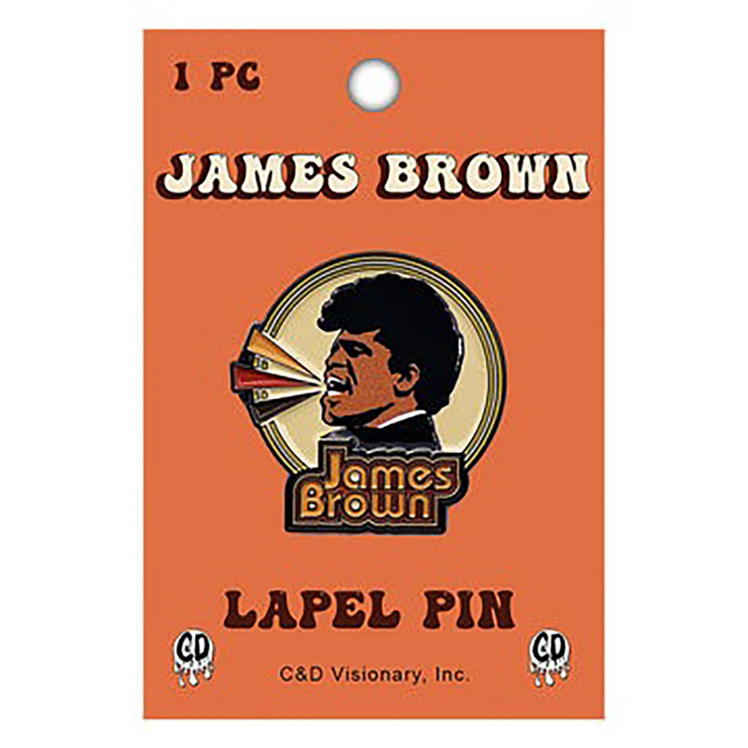 James Brown Singing Circle Pewter Pin Badge