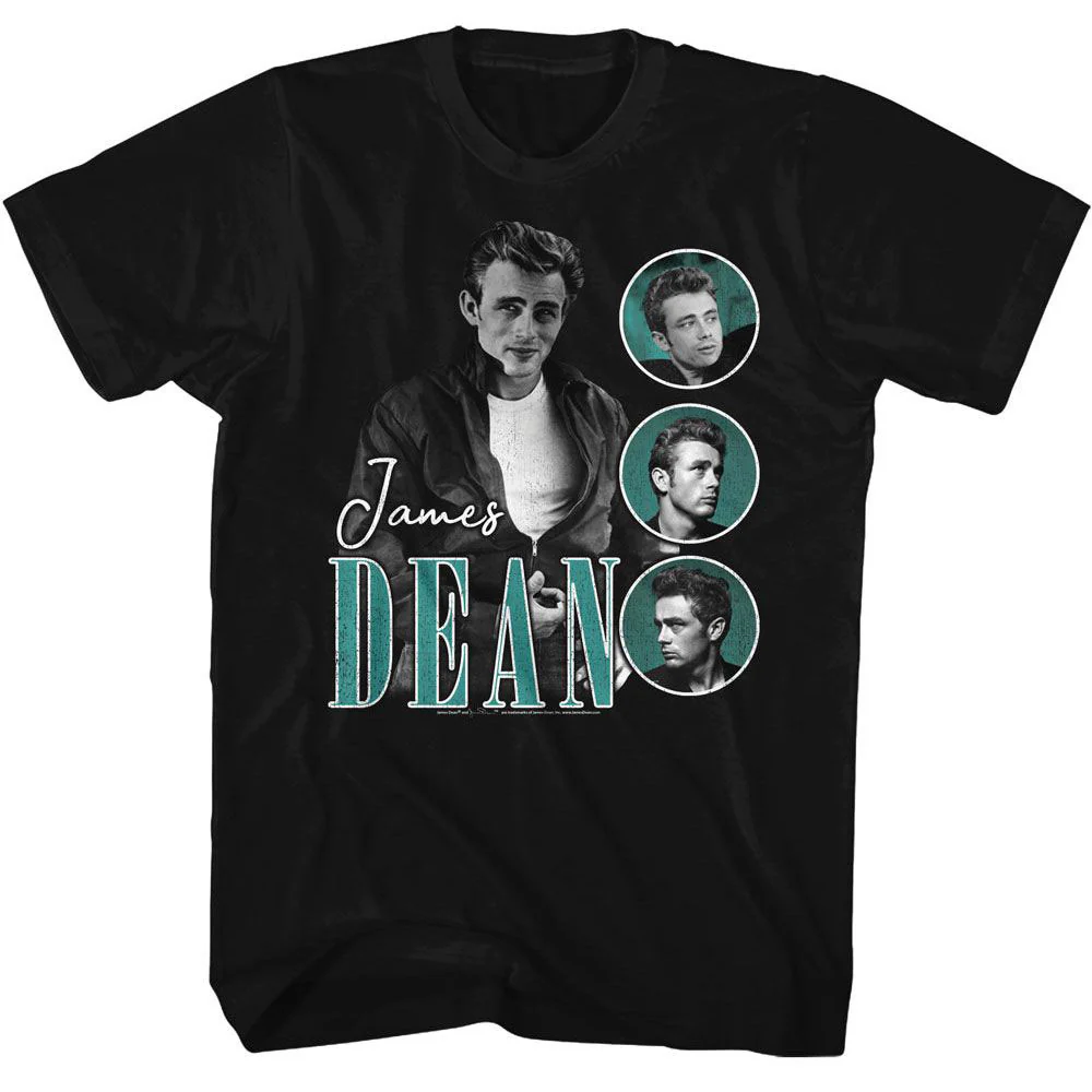 James Dean James Dean Three Circles Teal T-shirt