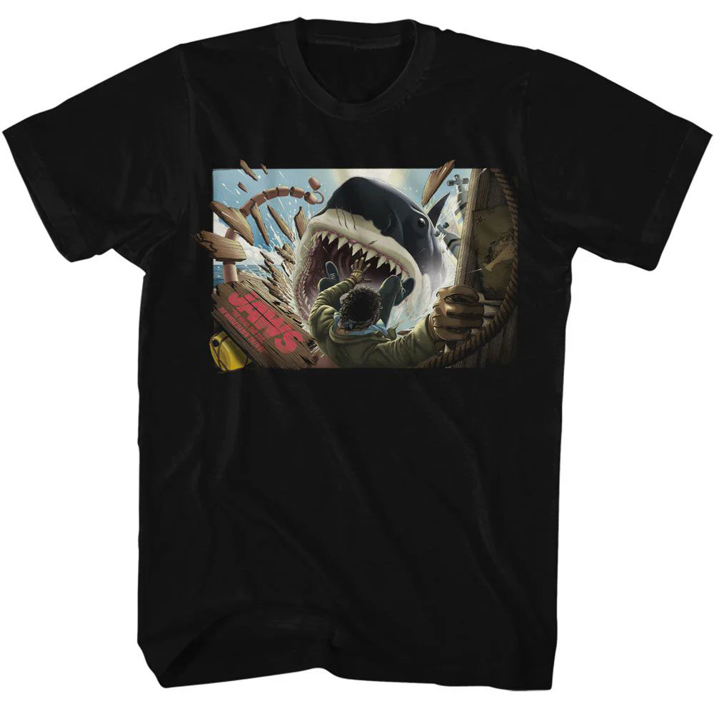 Jaws Jaws Man Falling In Shark Mouth T-shirt