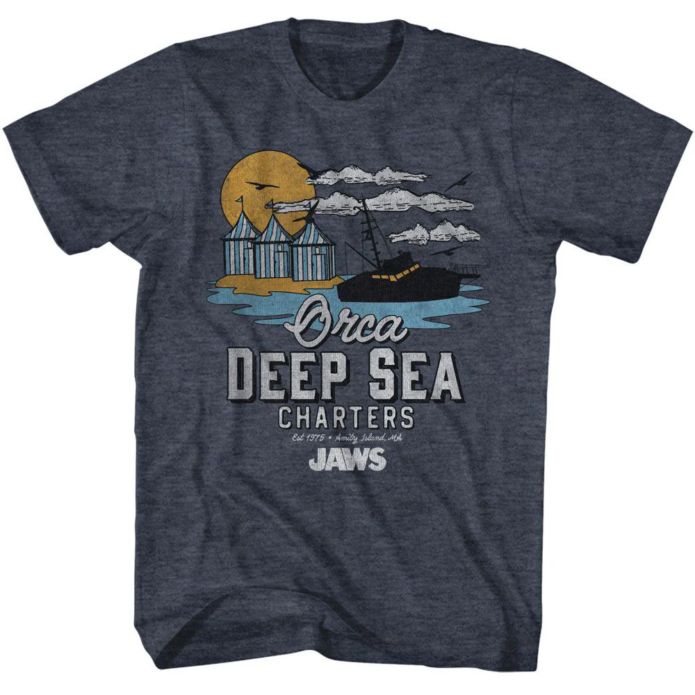 Jaws Jaws Orca Charters Illustrated T-shirt