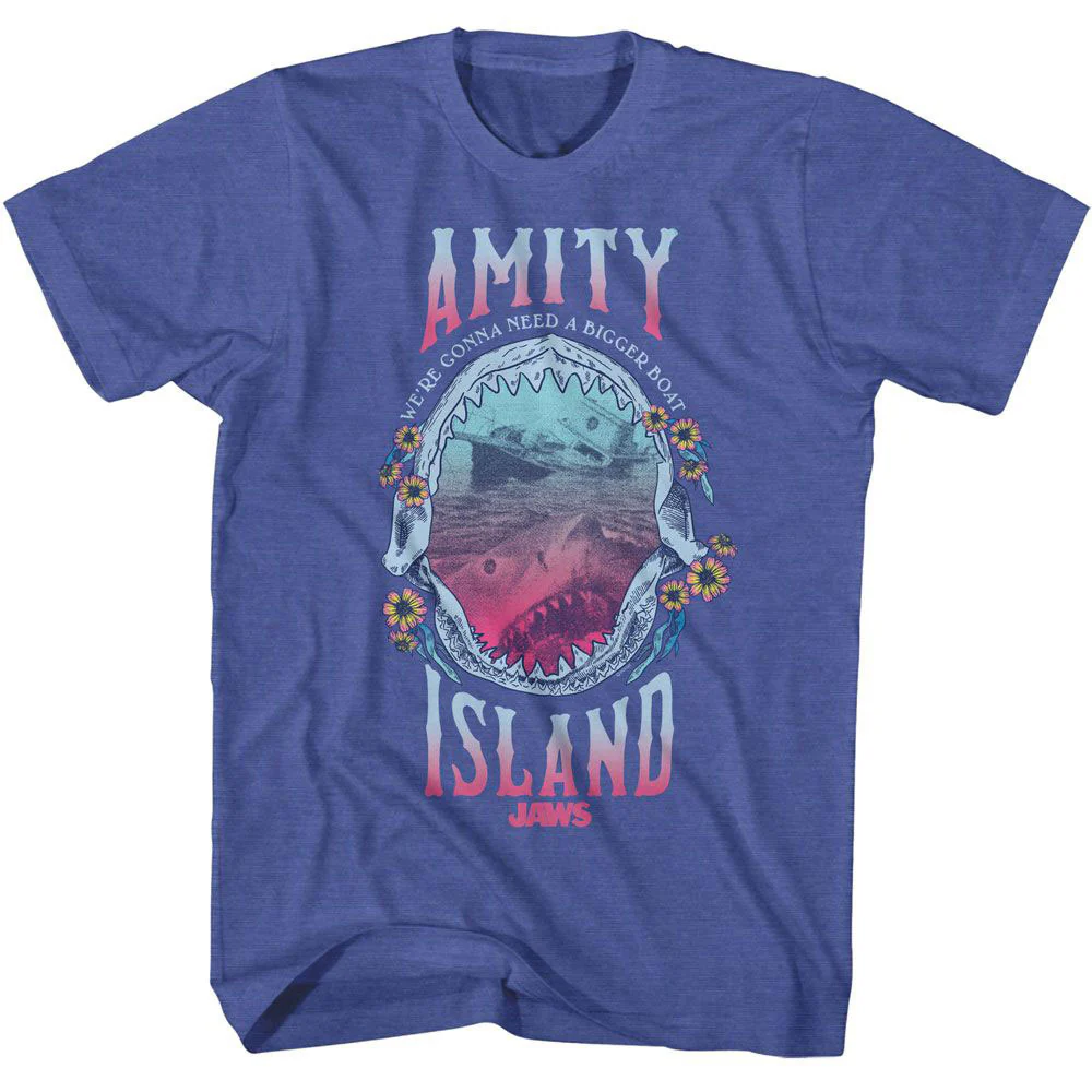 Jaws Jaws Shark Teeth And Floral T-shirt