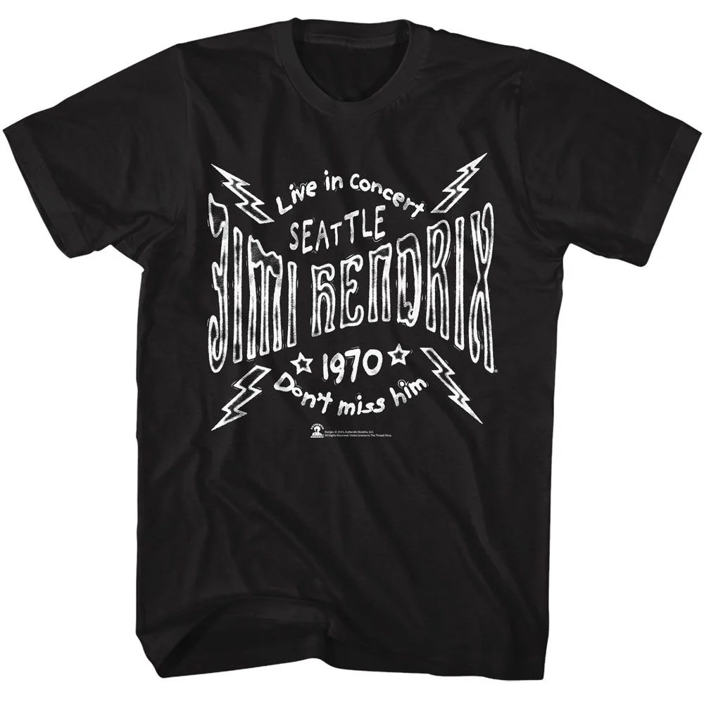 Jimi Hendrix Jimi Hendrix Seattle 70 Lightning T-shirt