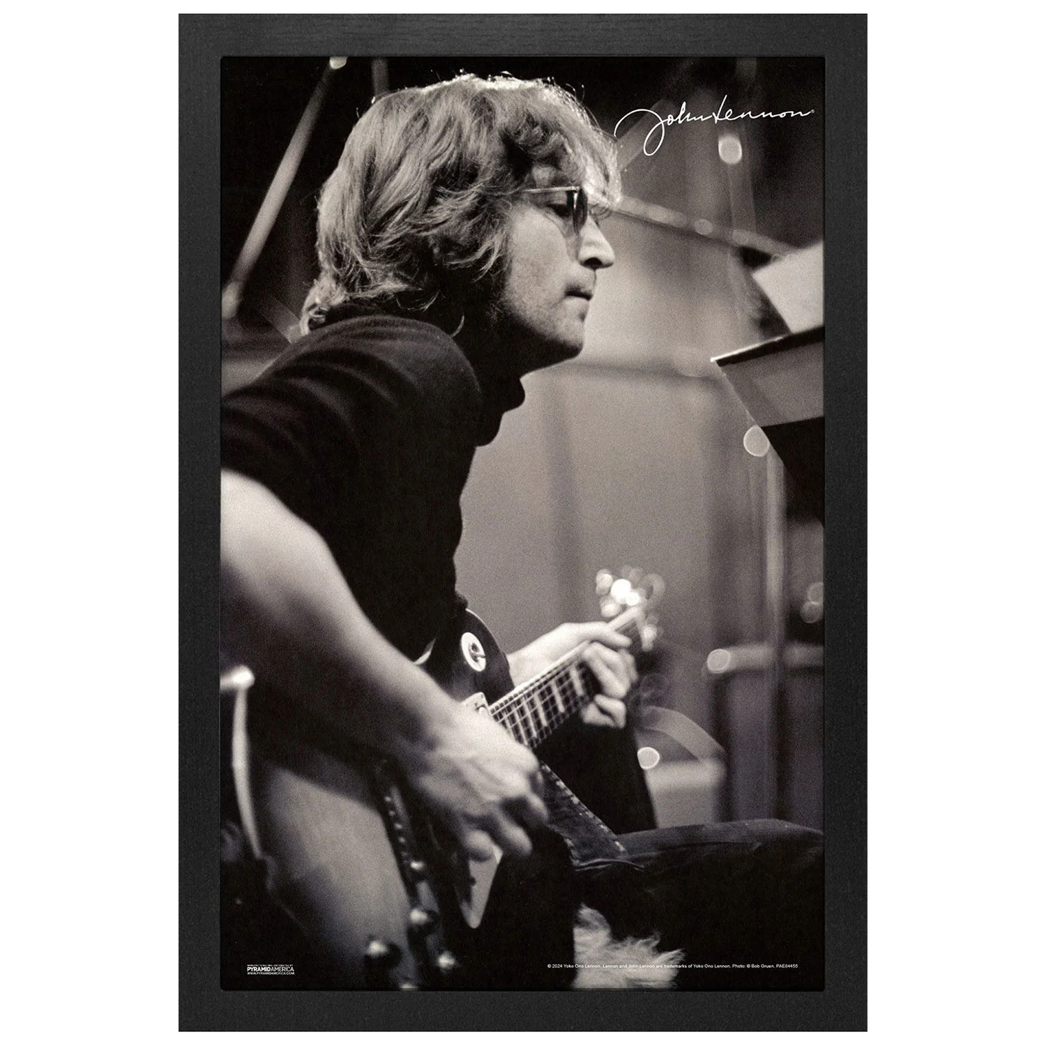 John Lennon In Studio - Guitar Framed Wall Art