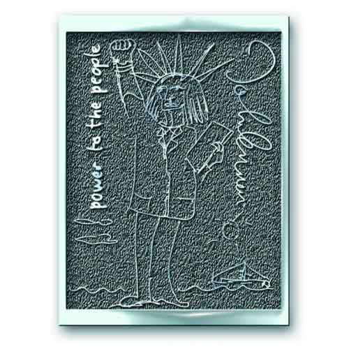 John Lennon Power To The People Hichrome Pewter Pin Badge