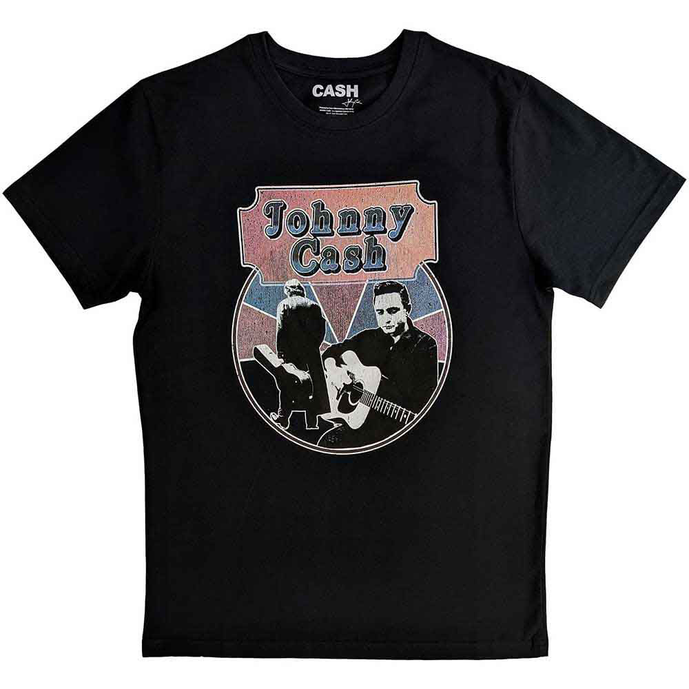 Johnny Cash Walking Guitar & Front On T-shirt