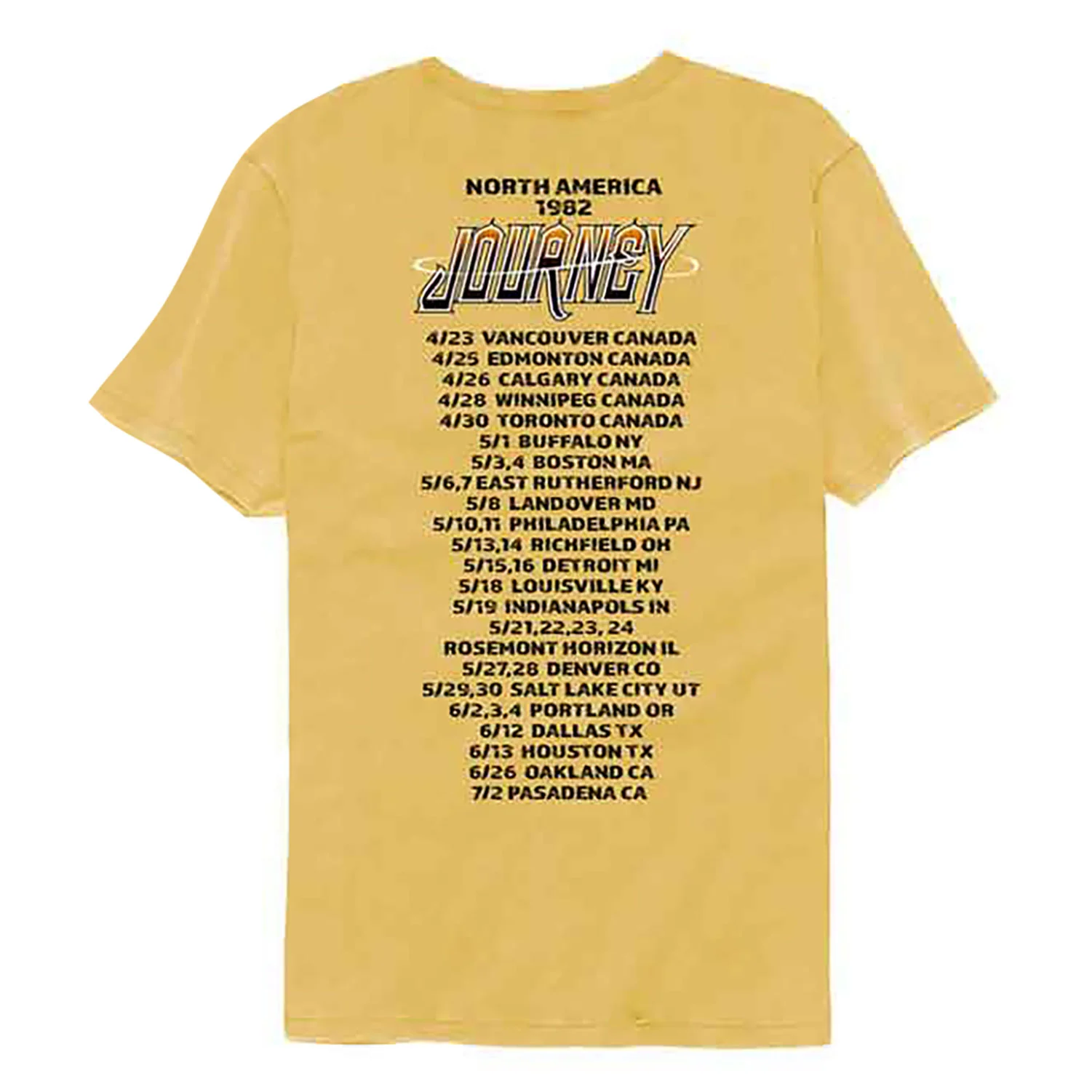 Journey Journey 1982 Tour Dates On Back T-shirt - Image 2