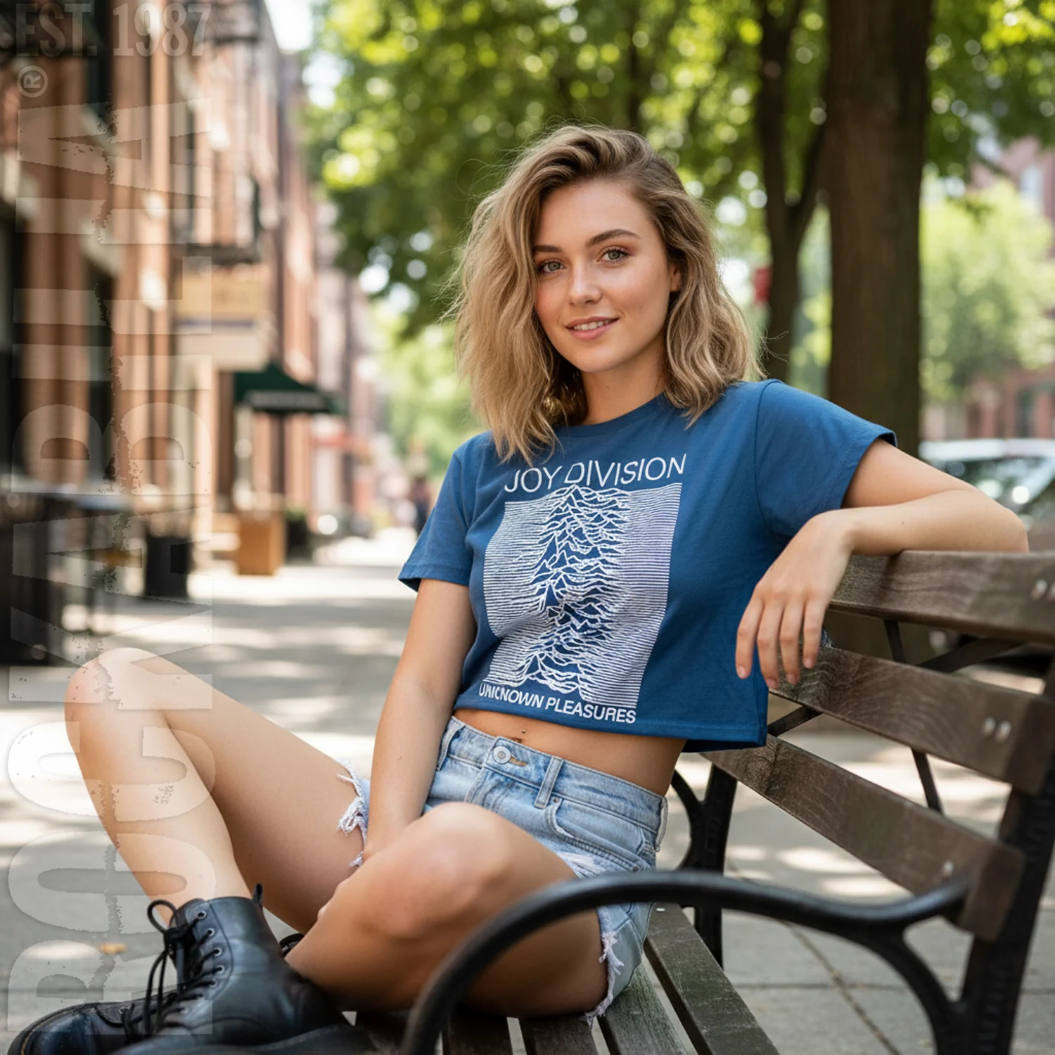 Joy Division Unknown Pleasures Ladies Crop Top Junior Top - Image 3