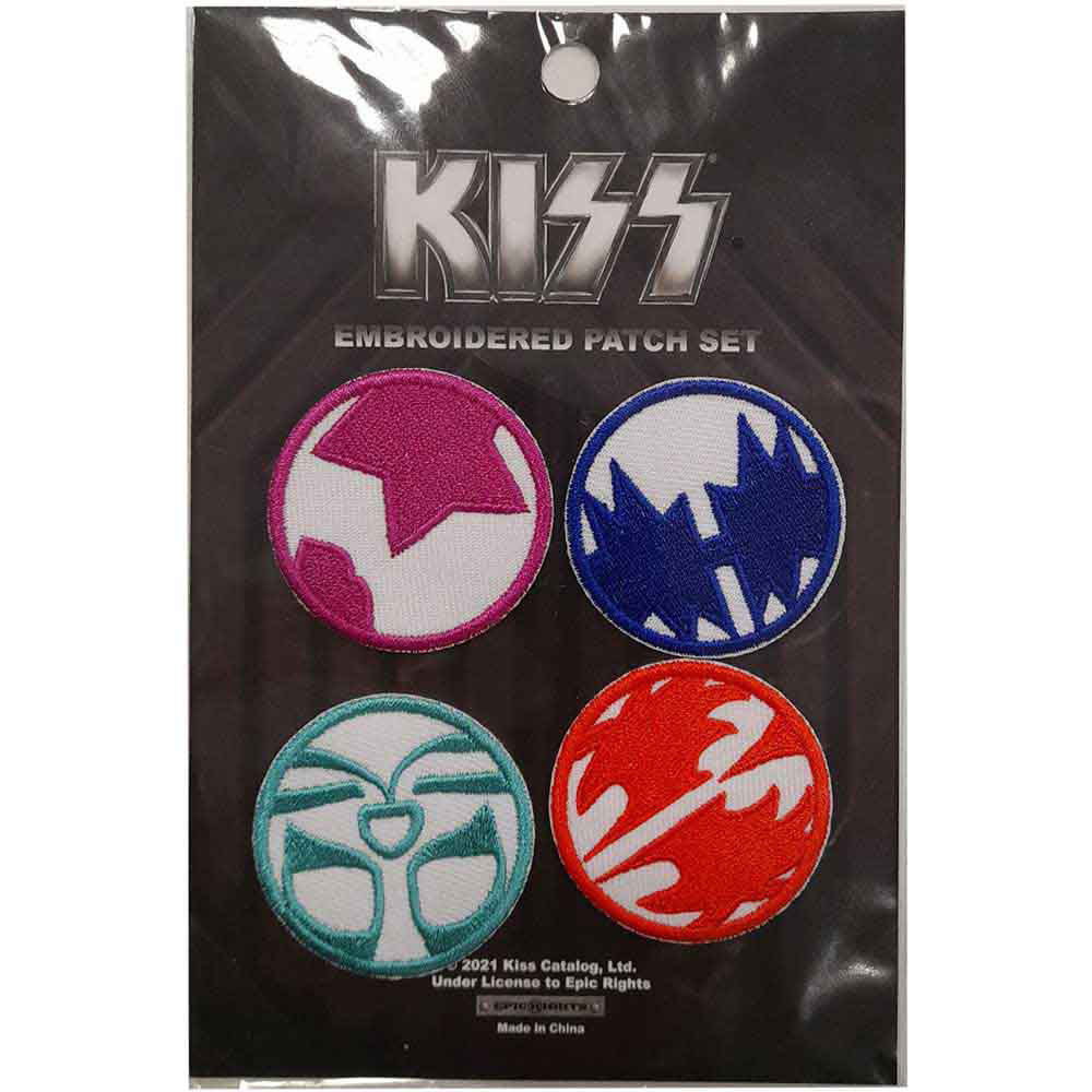 KISS 4 X Mini Icons Woven Patch