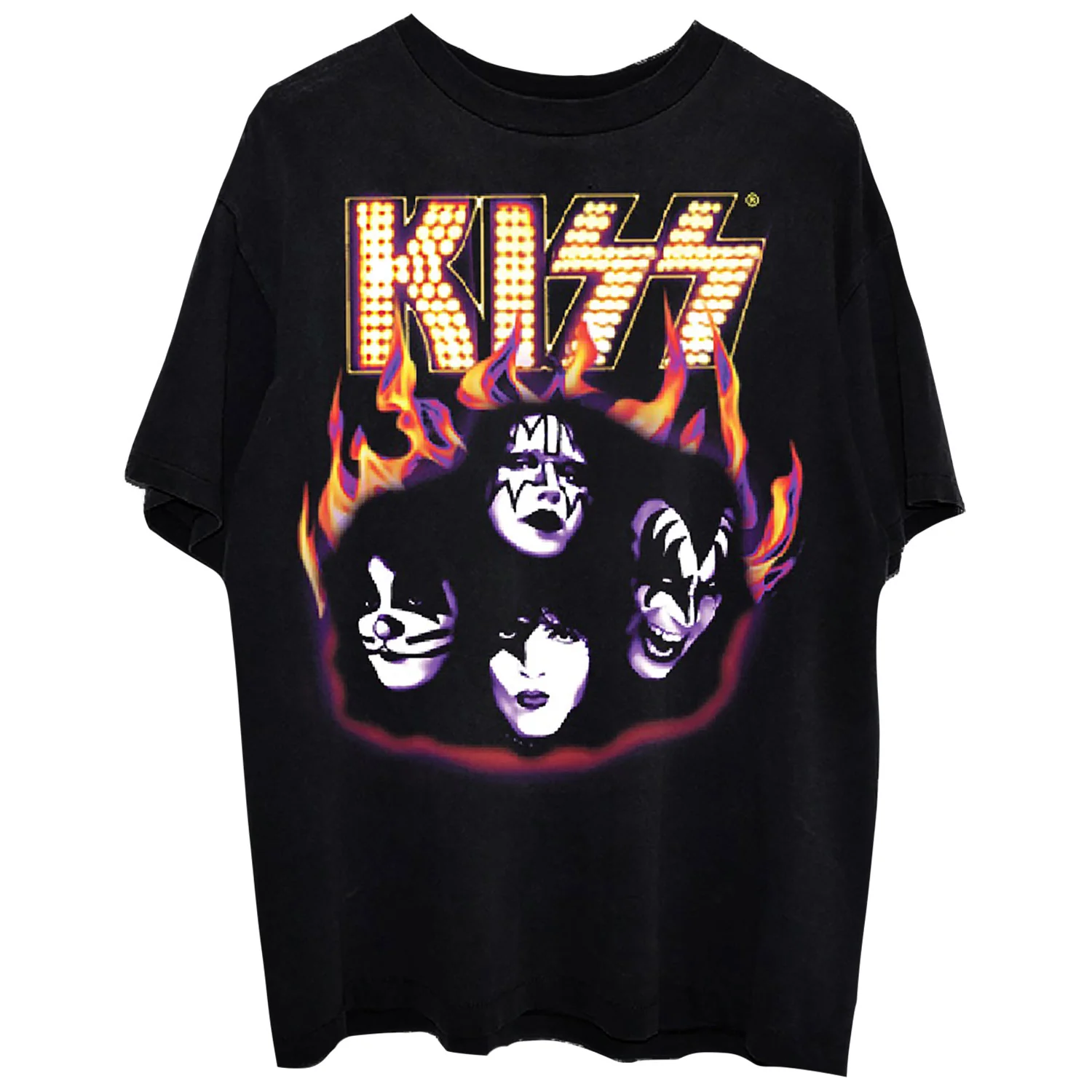 KISS Airbrushed Flames Logo T-shirt