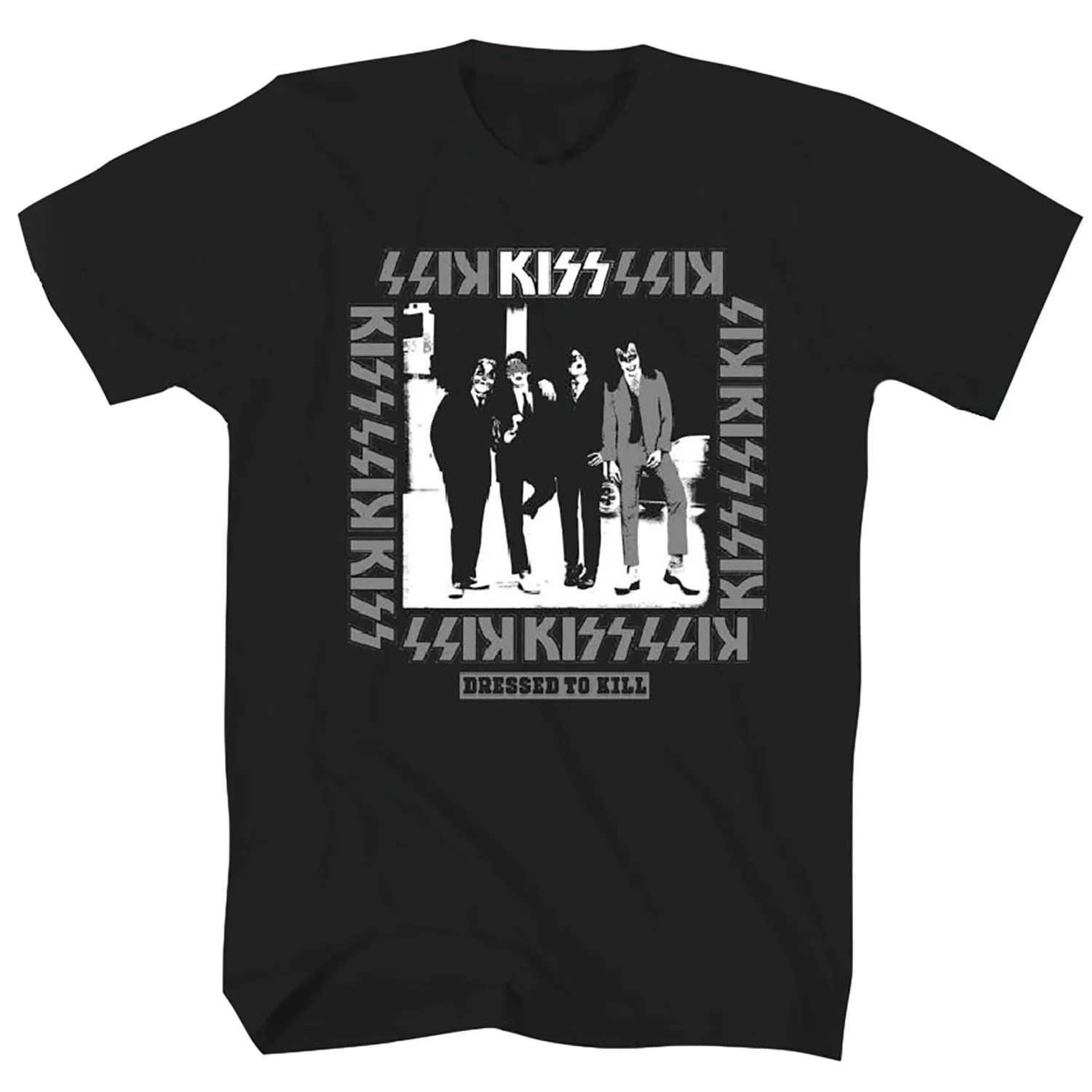 KISS Dressed To Kill In Grey, Black & White T-shirt