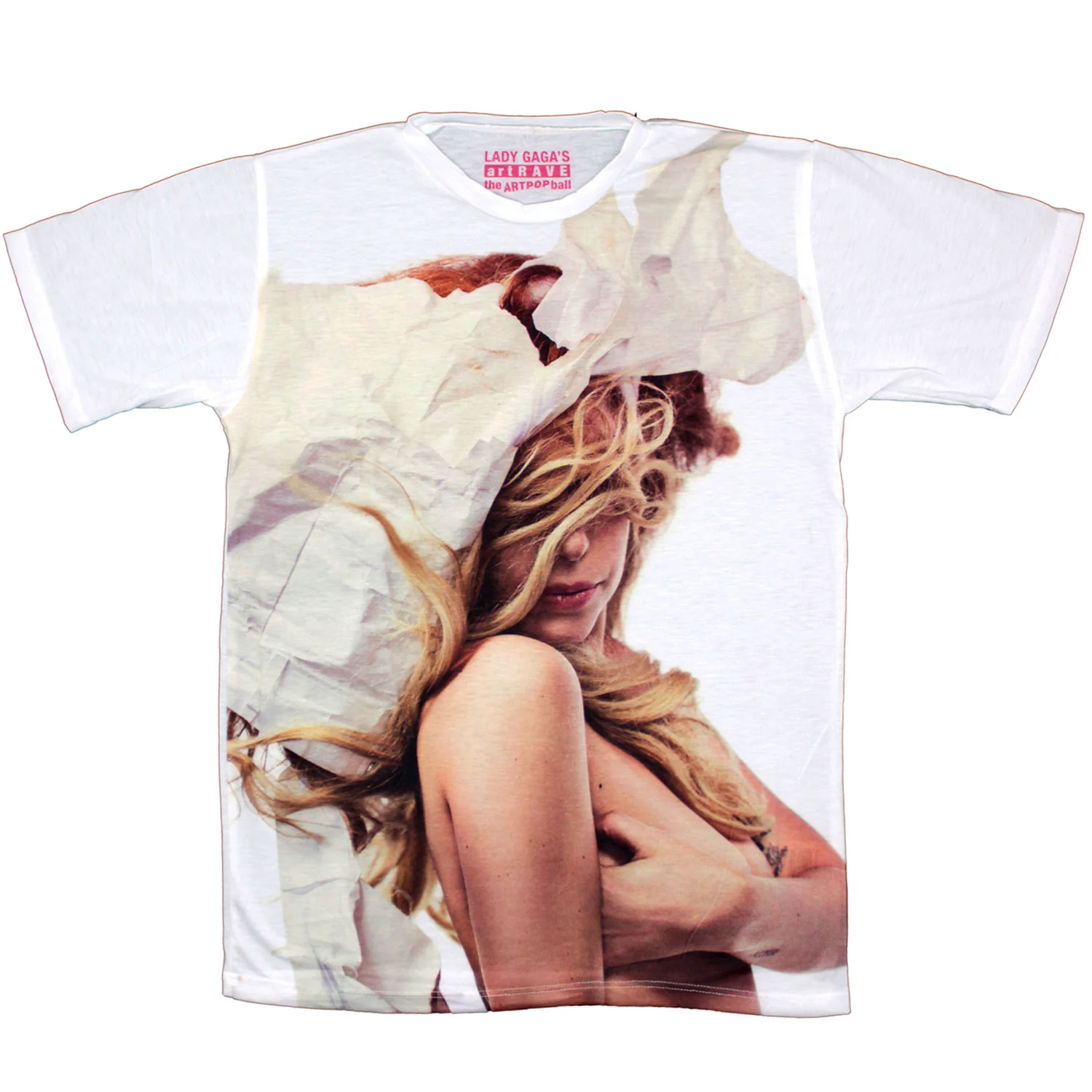 Lady Gaga Allover Print Topless Photo Sublimation T-shirt