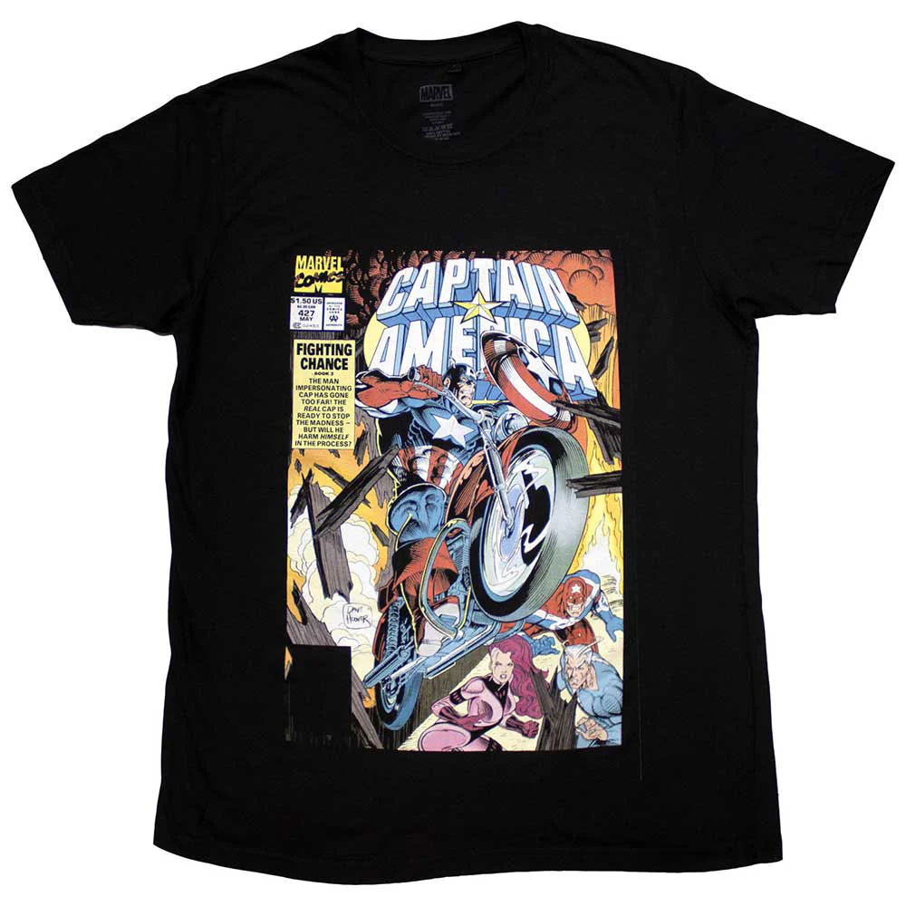 Marvel Comics Captain America Wheel Comic Cover T-shirt