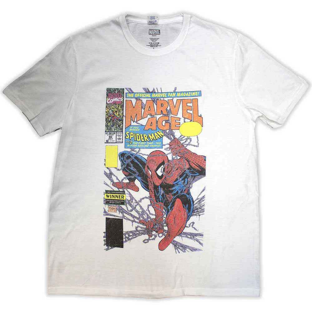 Marvel Comics Spider-man Marvel Age Comic Cover Vintage T-shirt