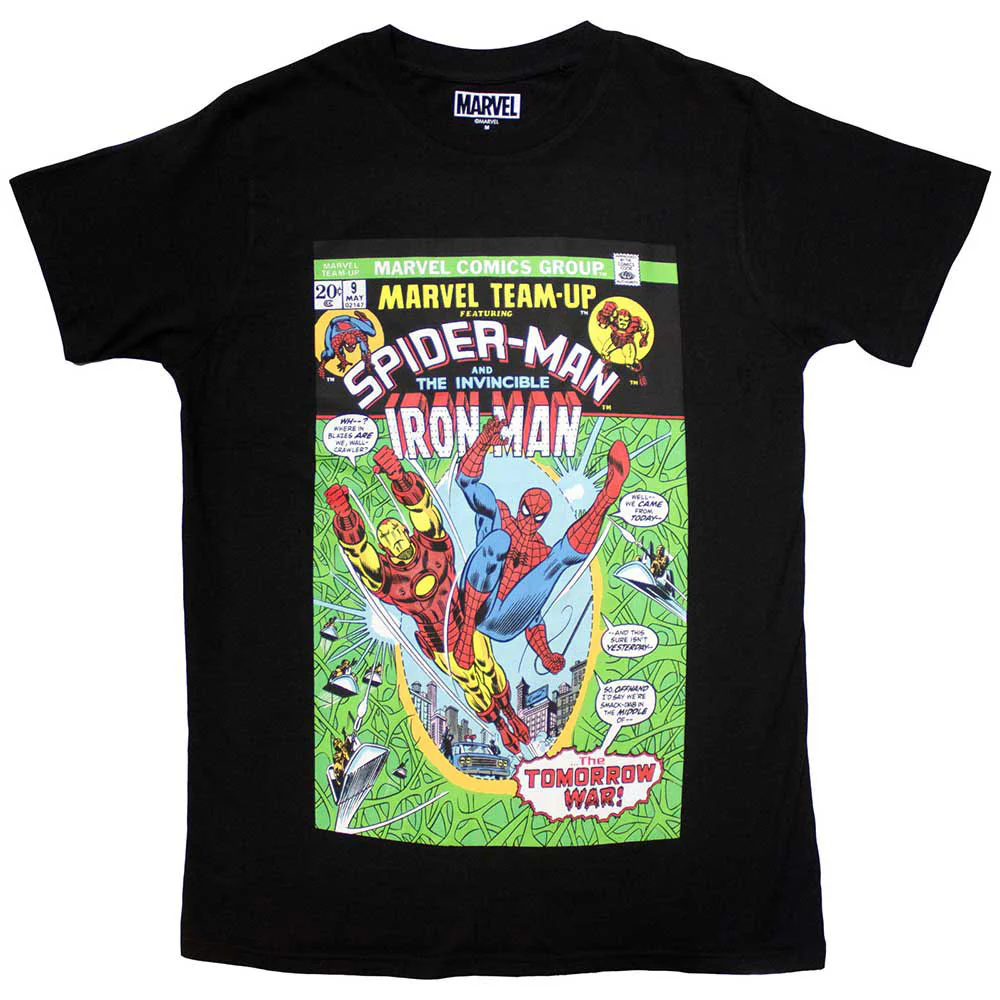 Marvel Comics Spiderman & Iron Man Comic Cover T-shirt