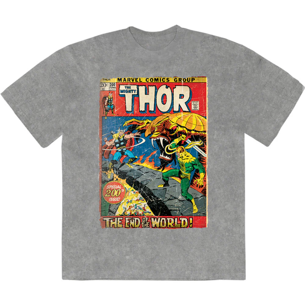 Marvel Comics Thor End Of The World Stone Wash T-shirt