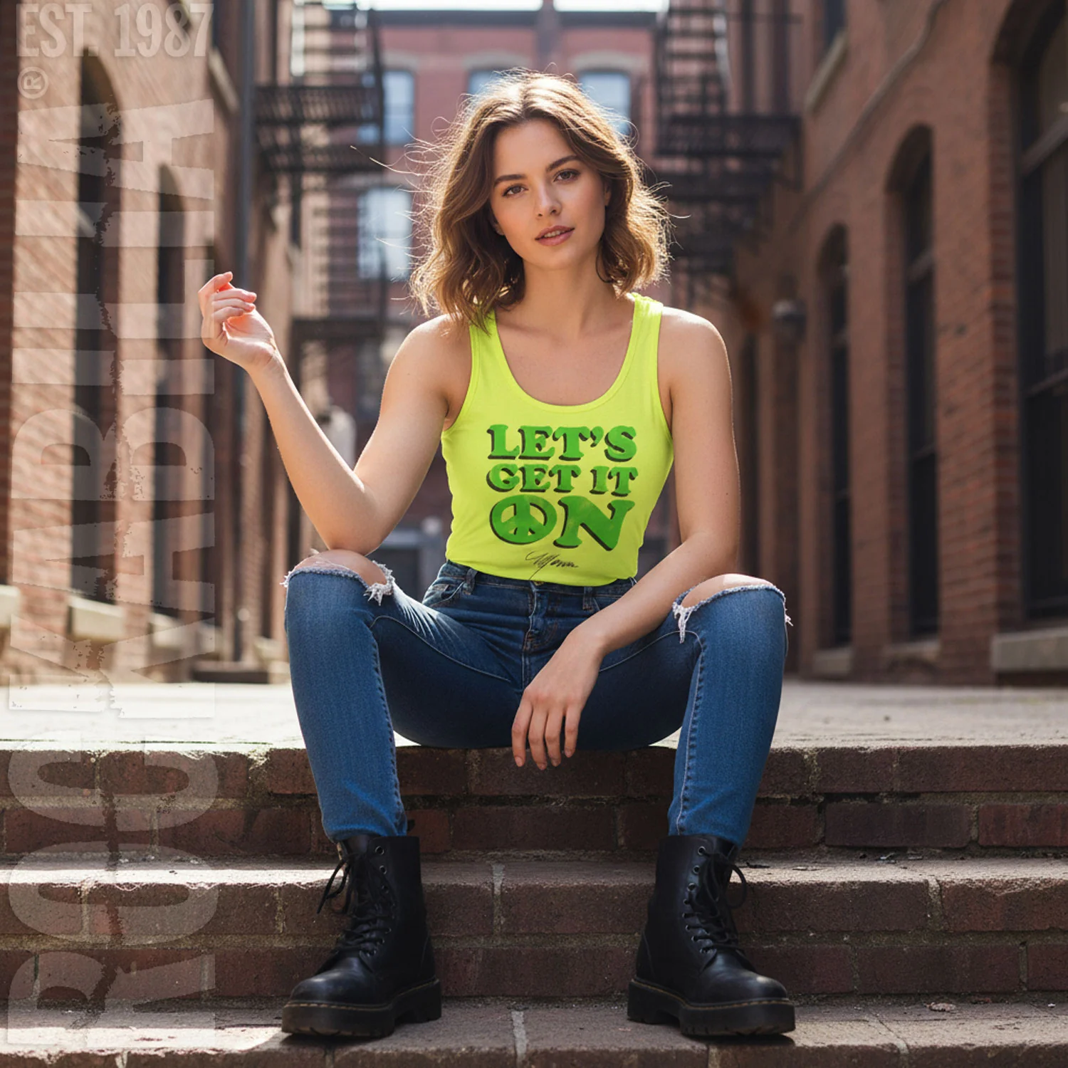 Marvin Gaye Let's Get It On Neon Tank Top Womens Tank - Image 2