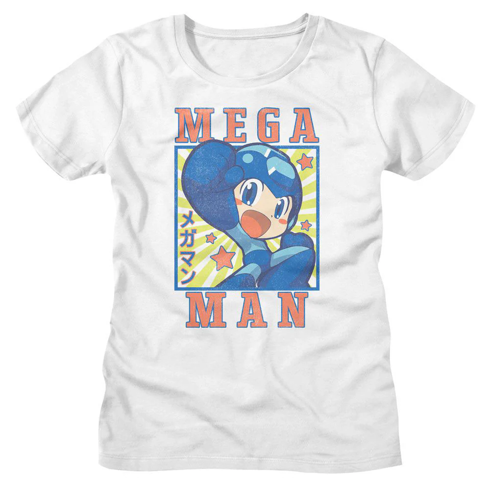 Mega Man Mega Man Square And Stars Junior Top