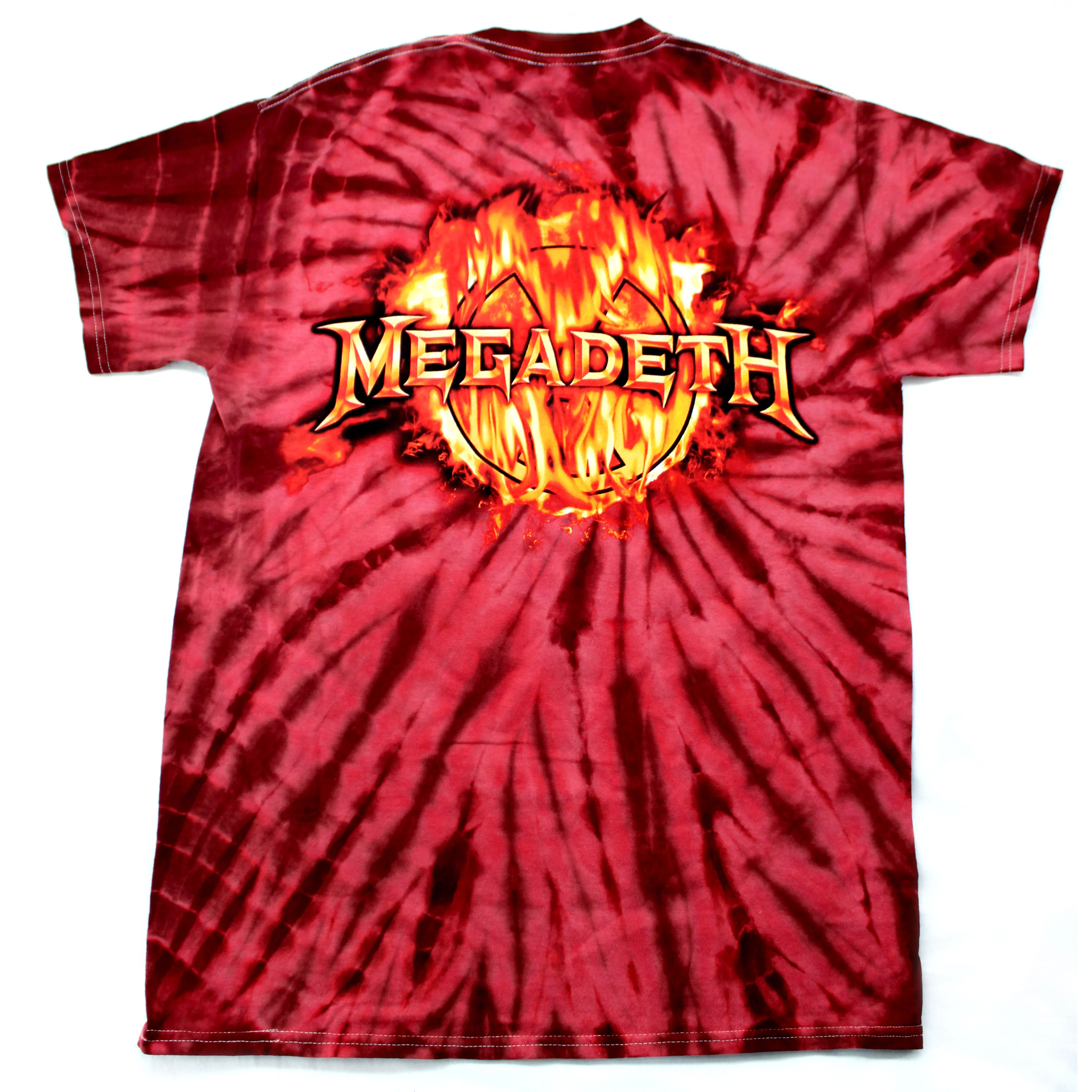 Megadeth Vic Rattlehead In Flames Tie Dye T-shirt - Image 2