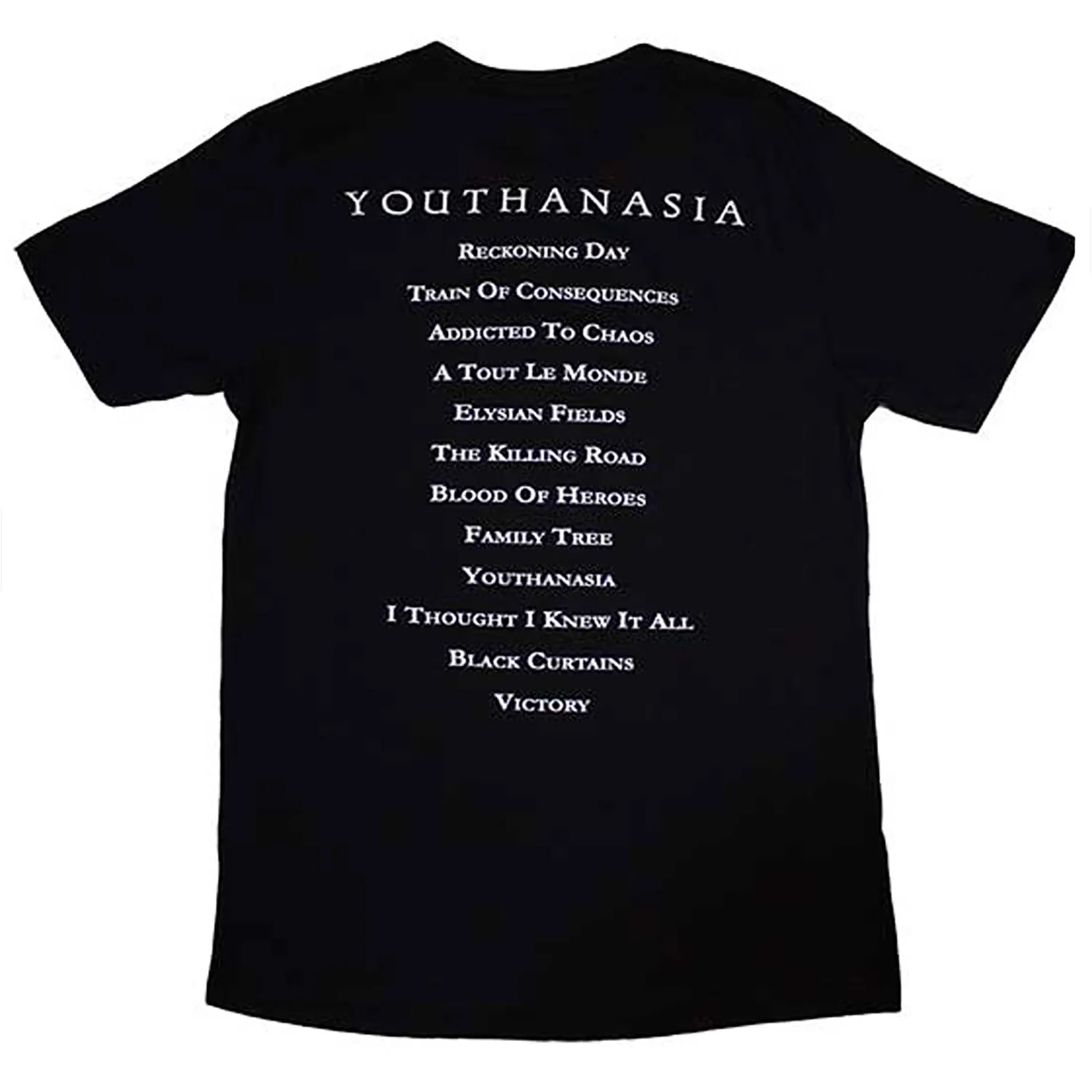 Megadeth Youthanasia Tracklist T-shirt - Image 2