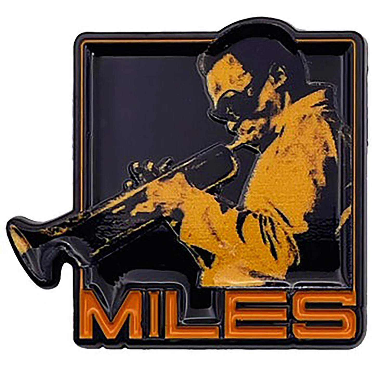 Miles Davis Orange Trumpet Pewter Pin Badge - Image 2