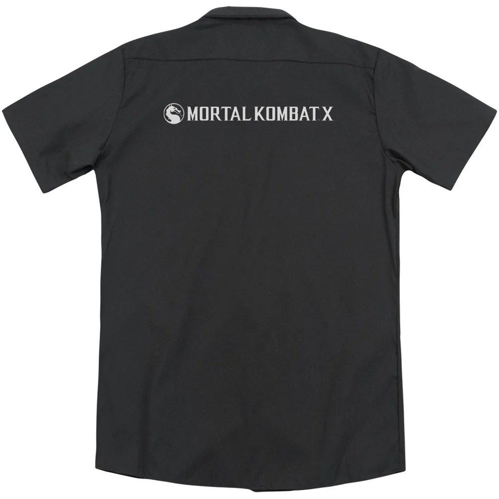 Mortal Kombat X Horizontal Logo (Back Print) Workshirt - Image 2