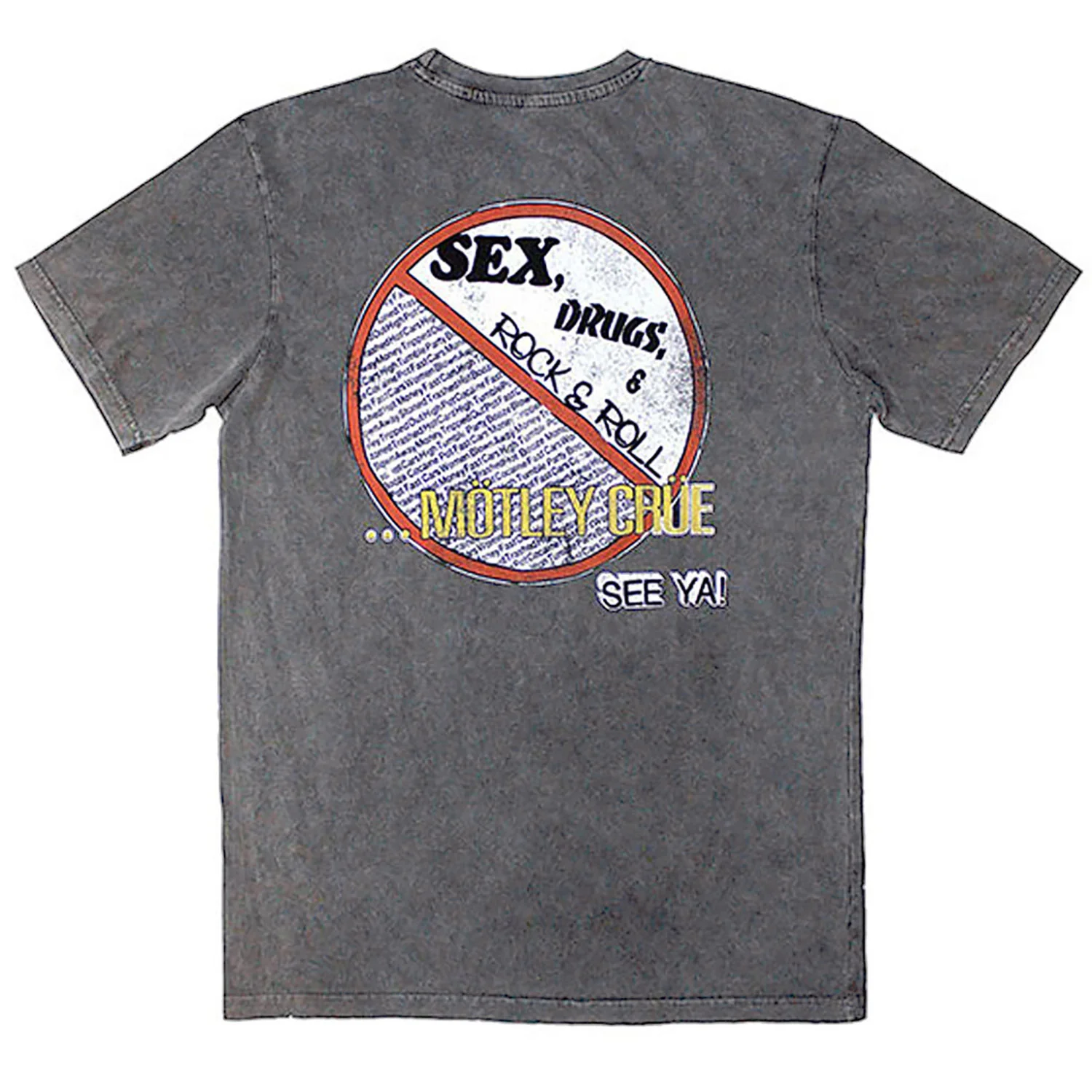 Motley Crue No Fun Tour '84 Stone Wash T-shirt - Image 2