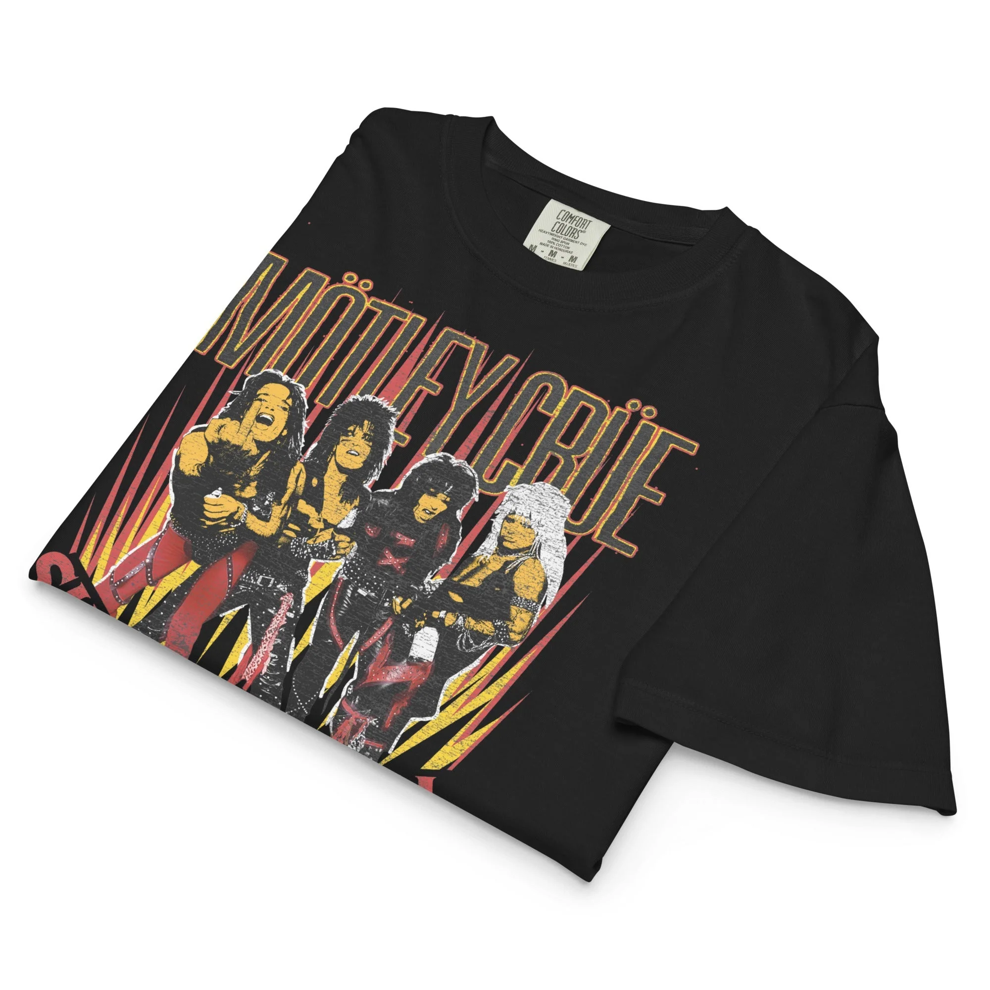 Motley Crue Shout World Tour Mineral Wash Womens Crop Top - Image 3