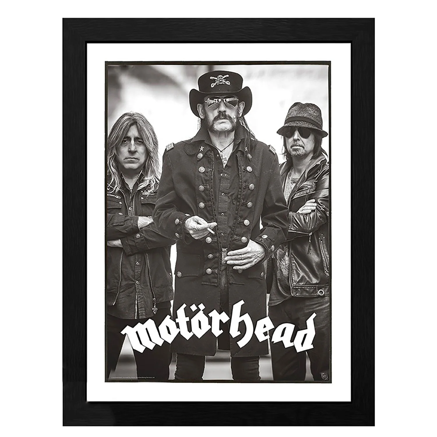 Motorhead Bad Magic Group Black and White Framed Wall Art