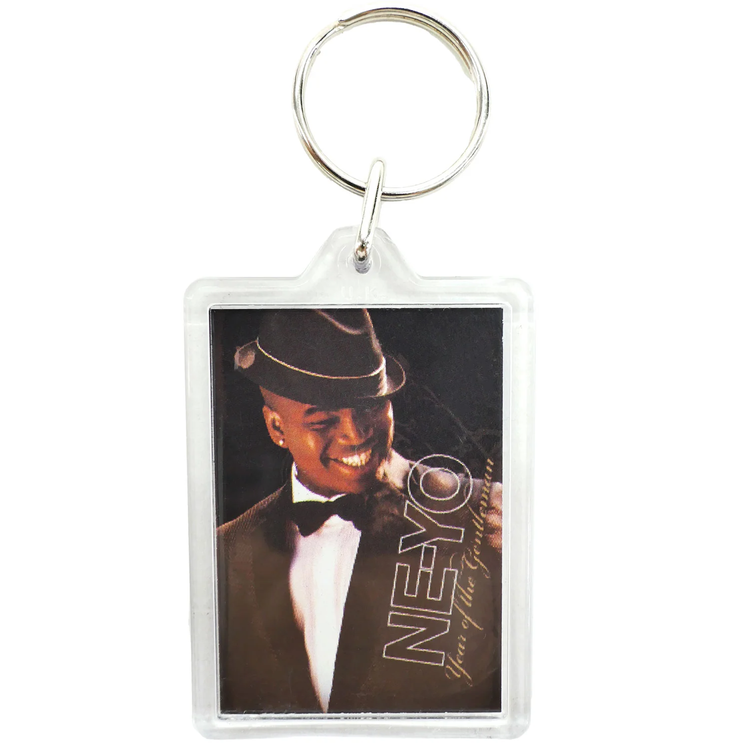 Ne-Yo Black Fedora Acrylic Keychain Plastic Key Chain - Image 2