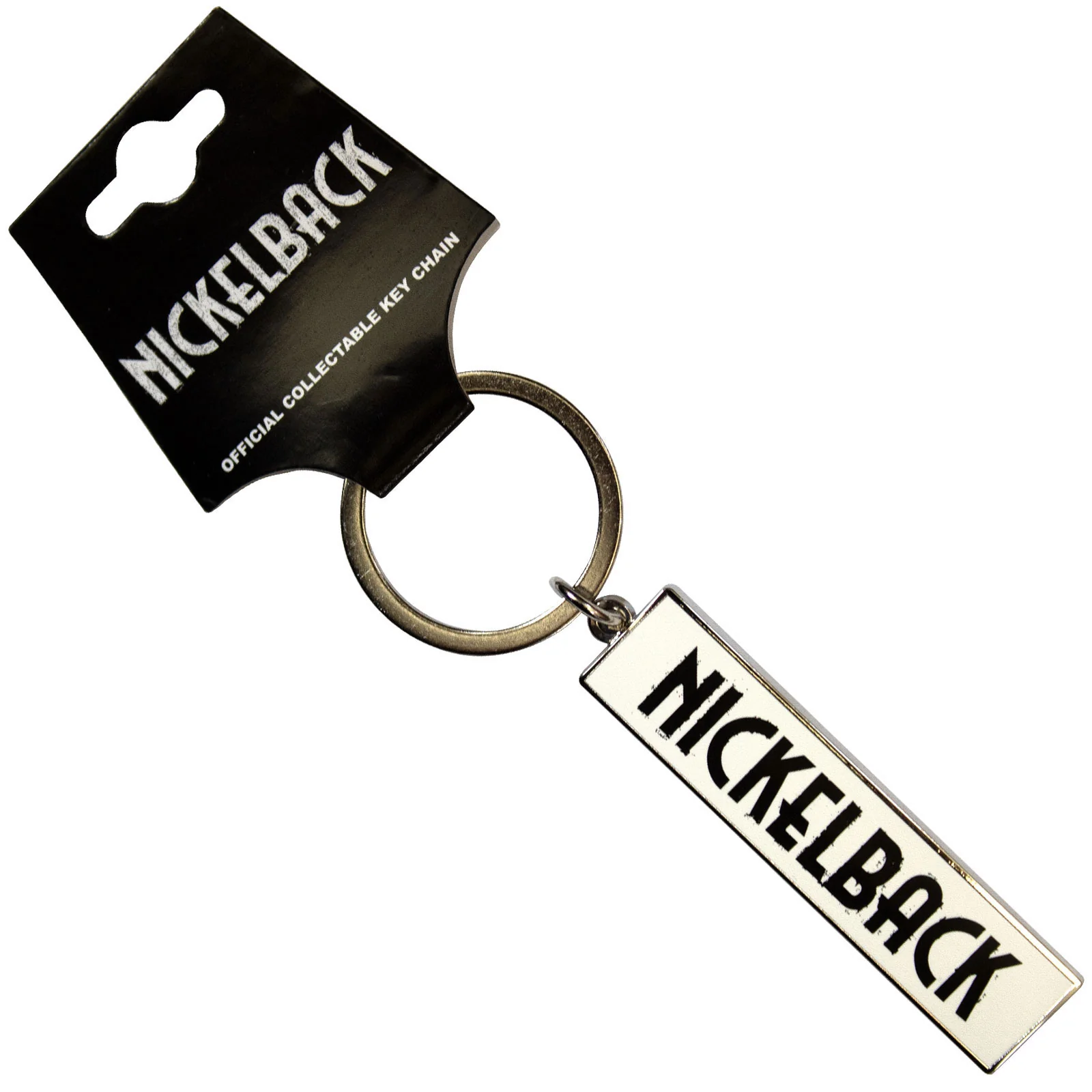 Nickelback Black Logo White Metal Key Chain