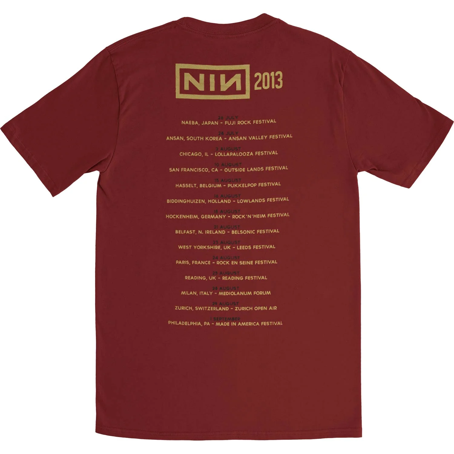 Nine Inch Nails Summer 2013 Tour Slim Fit T-shirt - Image 2