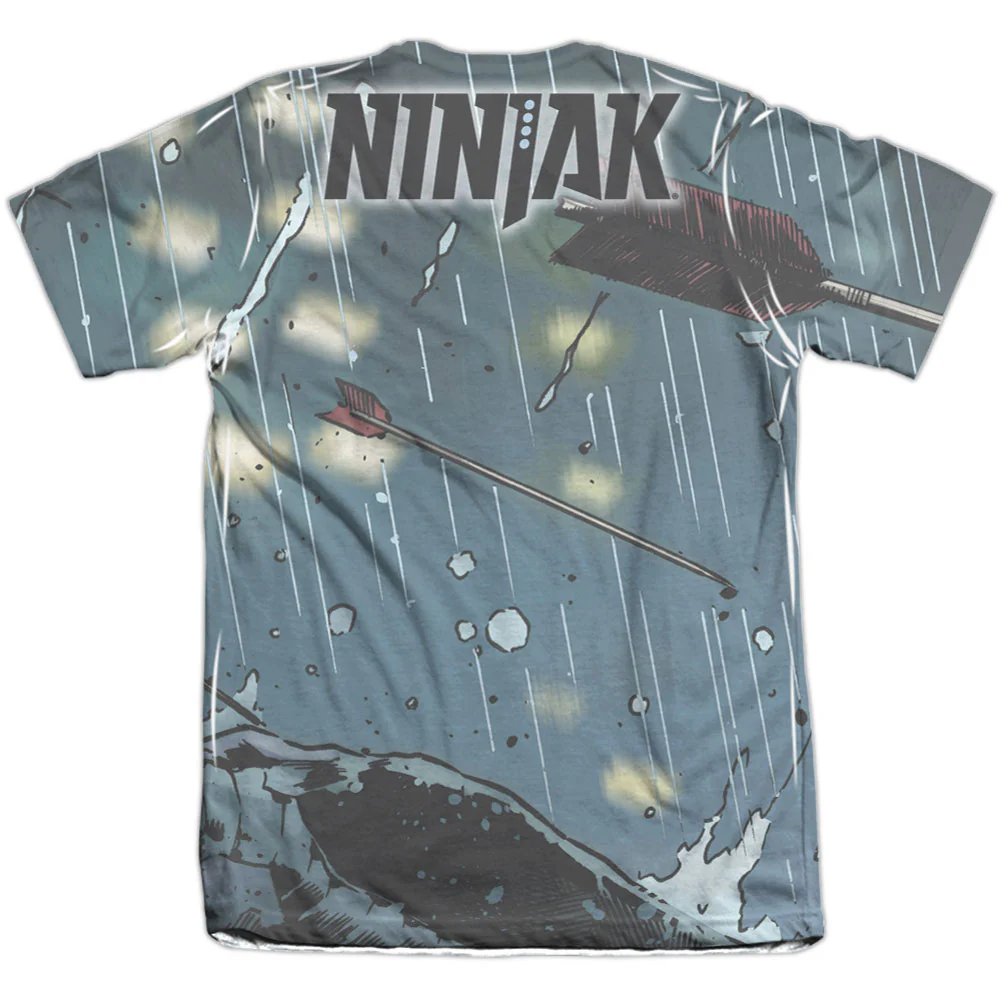 Ninjak Raining Arrows 65% Poly Front/Back Print Sublimation T-shirt - Image 2