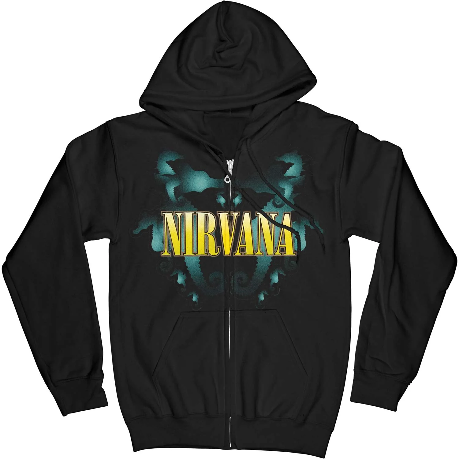 Nirvana Floating Horses Zippered Hooded Sweatshirt