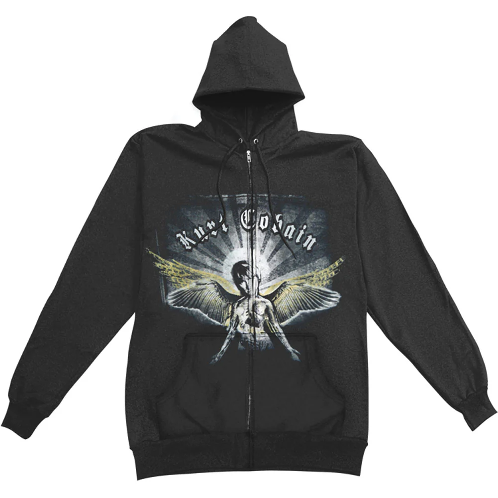 Nirvana Kurt Cobain Angel Zippered Hooded Sweatshirt