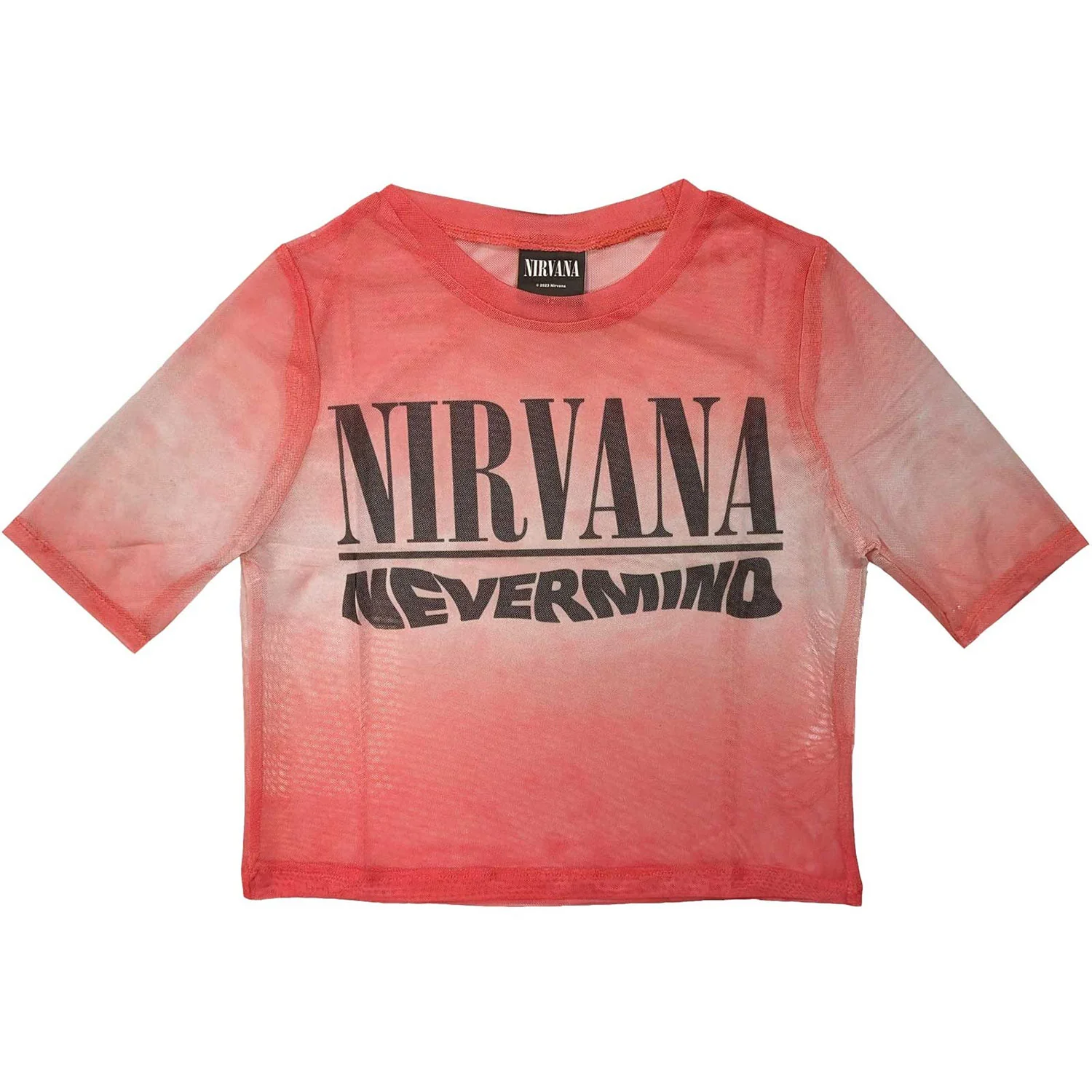 Nirvana Nevermind Wavy Logo Ladies Mesh Crop Top Junior Top