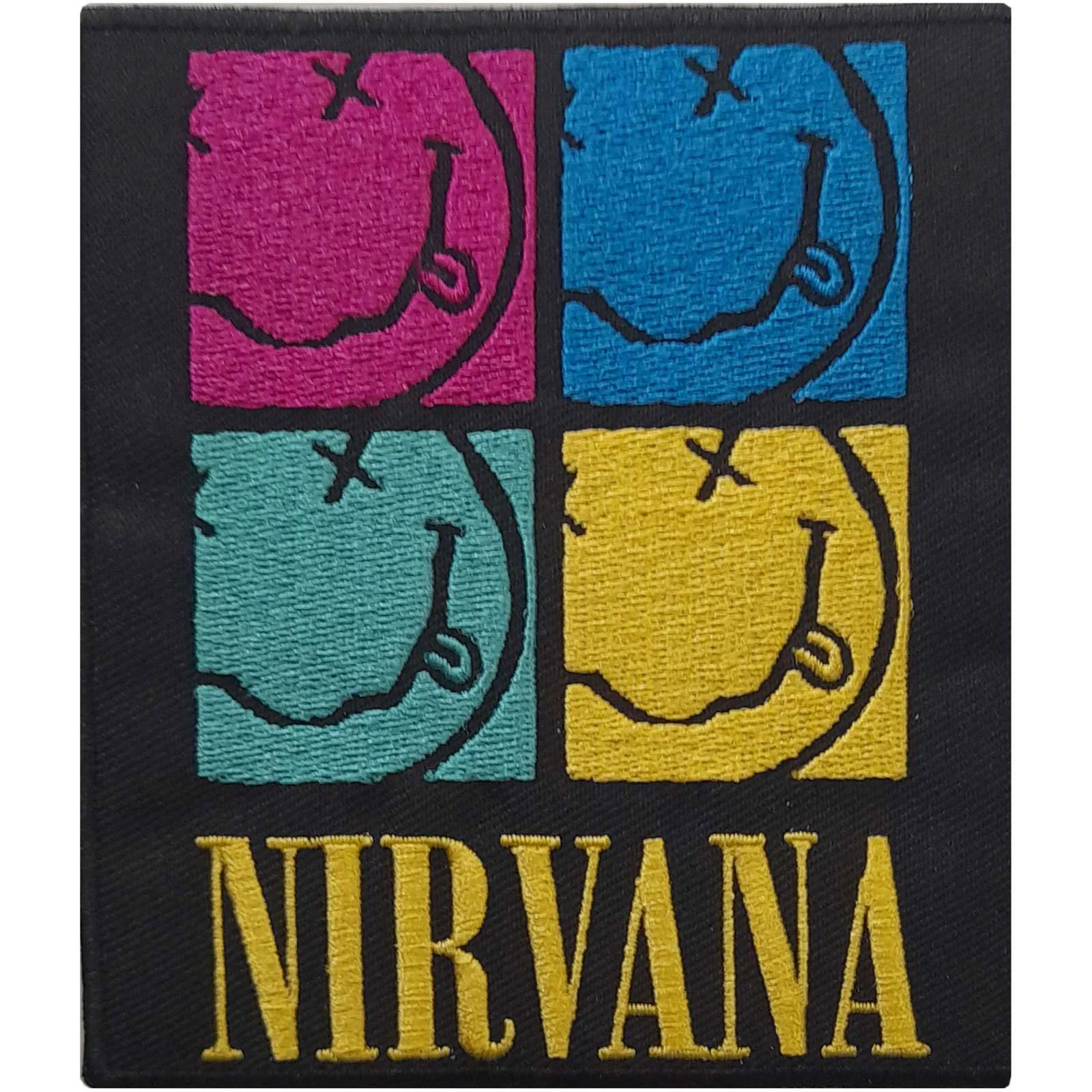 Nirvana Smiley Squares Woven Patch