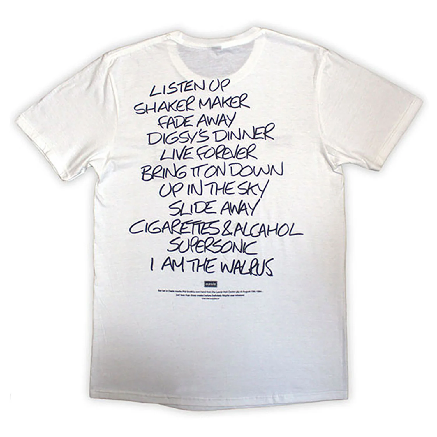 Oasis Definitely Maybe Aaa Setlist T-shirt - Image 2