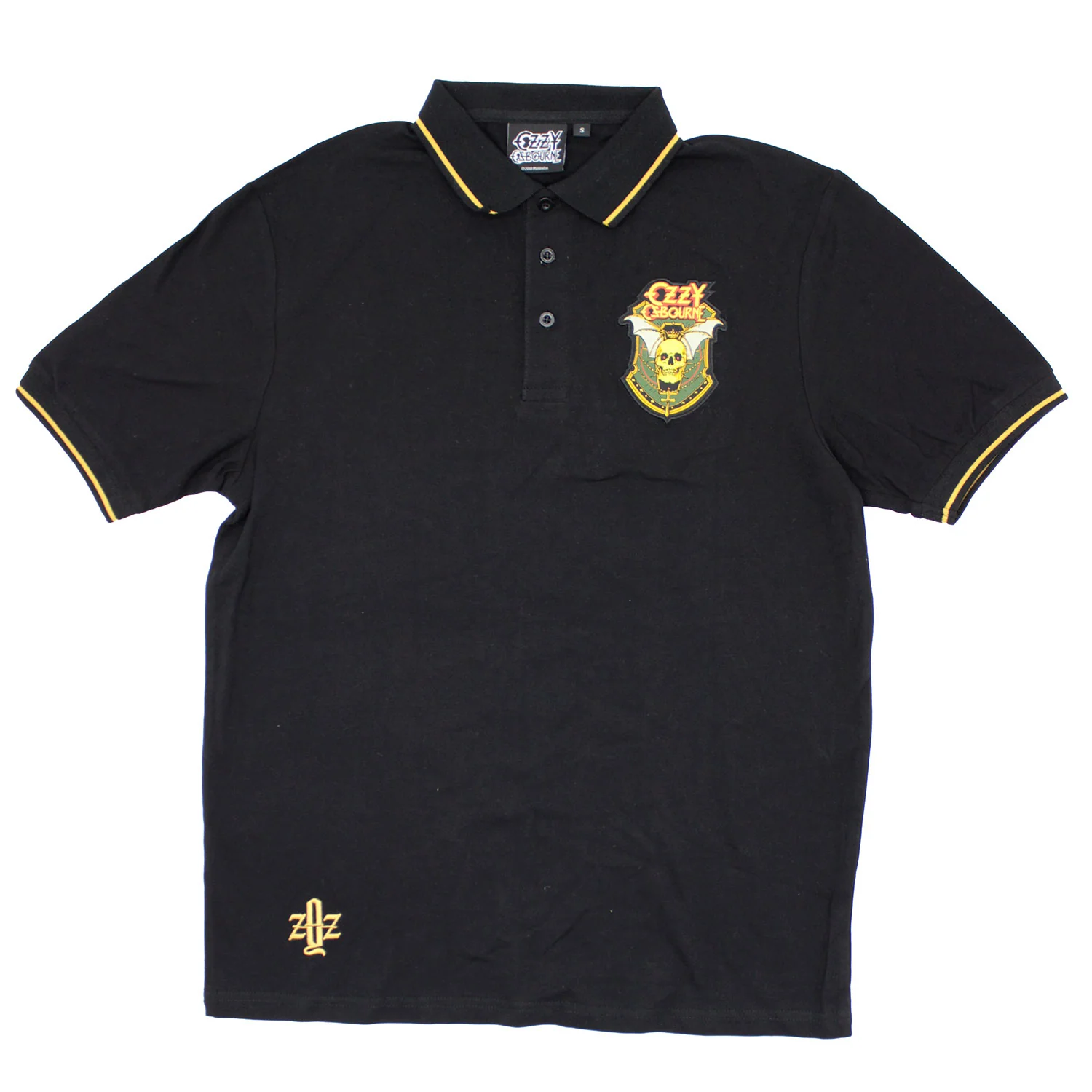 Ozzy Osbourne Ozzy Skull Shield Embroidered Polo Shirt Polo Shirt