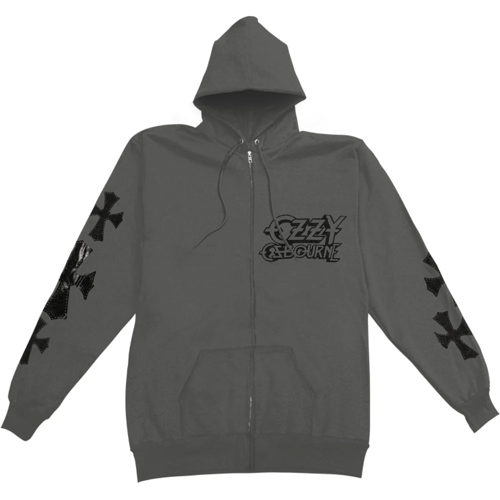 Ozzy Osbourne Skull & Crosses Zippered Hooded Sweatshirt