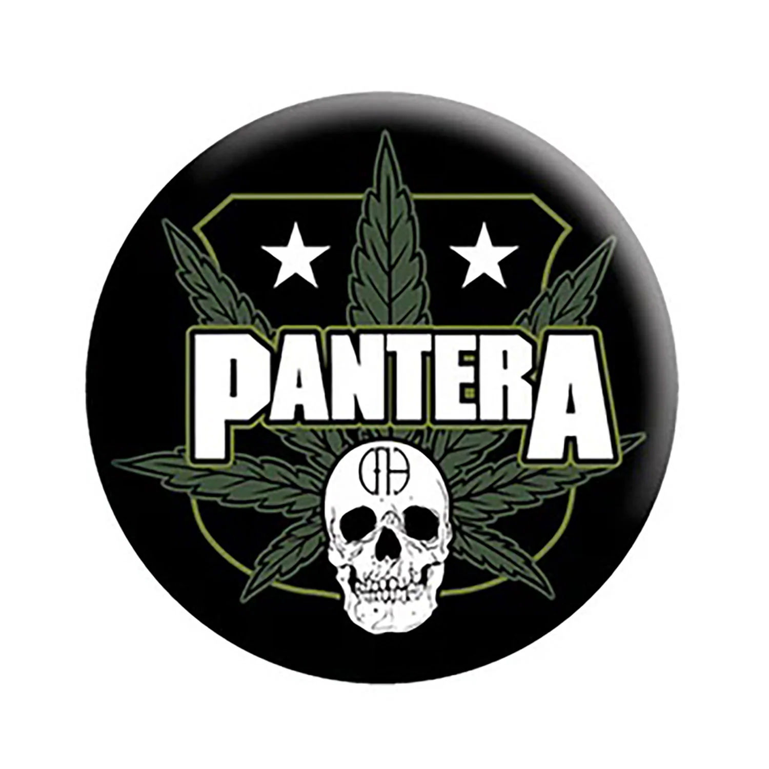 Pantera Cannabis Skull Button