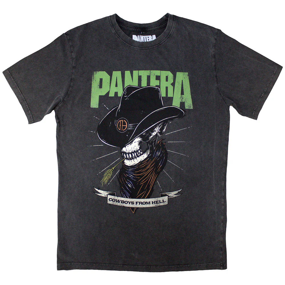 Pantera Skeleton Cowboy Stone Wash T-shirt