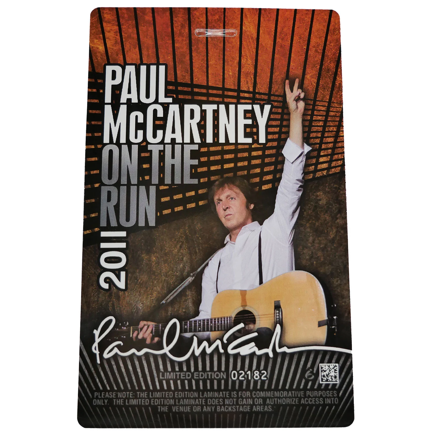Paul Mccartney Laminated Backstage Pass - Image 2